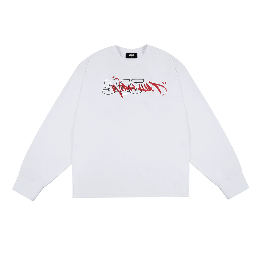 S45 Graffiti Font Typography Long-Sleeve Tee | Face 3 Face