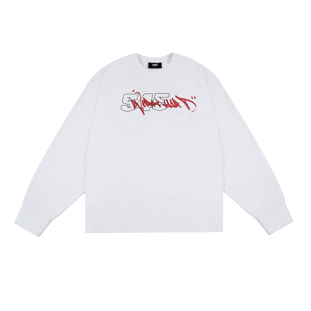 S45 Graffiti Font Typography Long-Sleeve Tee | Face 3 Face