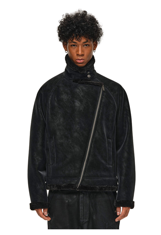 ANTIDOTE Faux Suede Double Rider Biker Jacket | Face 3 Face