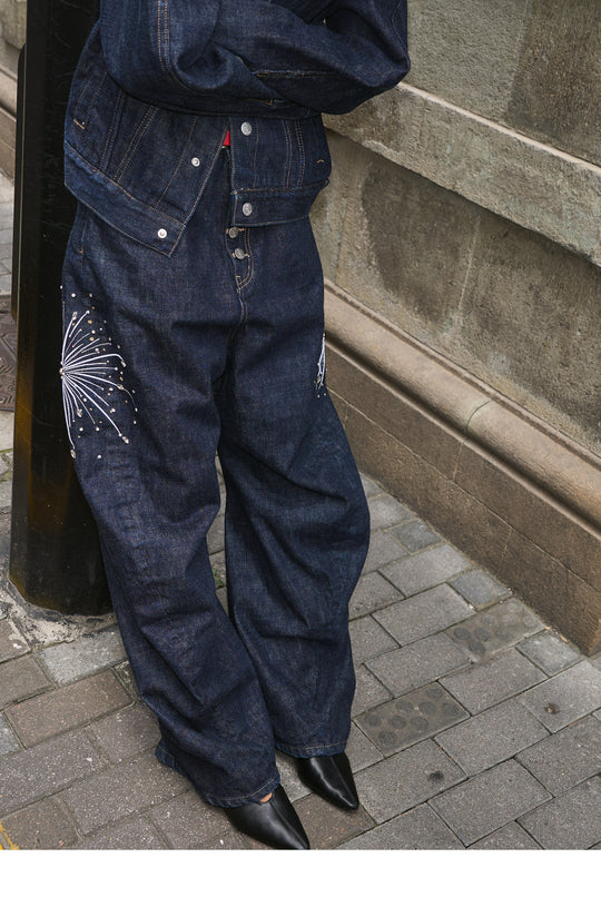 STEEPC Fireworks Rhinestone Denim Jeans | Face 3 Face