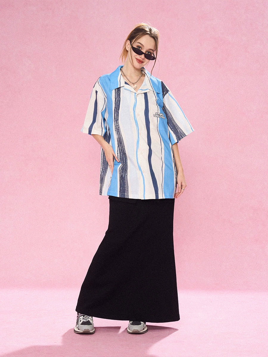 EMPTY REFERENCE Art Stripe Painting Short Sleeve Shirt