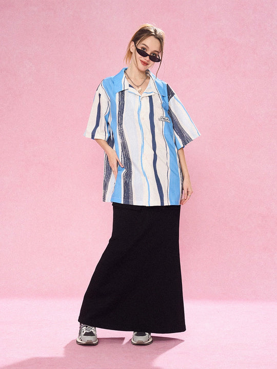 EMPTY REFERENCE Art Stripe Painting Short Sleeve Shirt