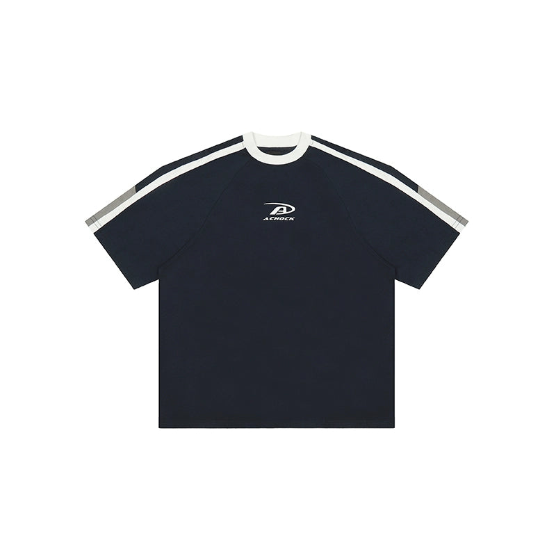 Achock Contrast Color Stitch Logo Print Tee | Face 3 Face