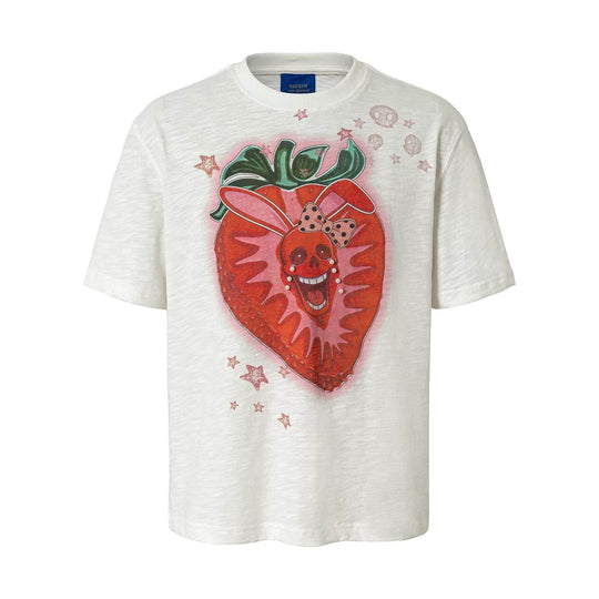 YADcrew Berry Bone Sweetheart Print Pearl and Rhinestone Tee | Face 3 Face