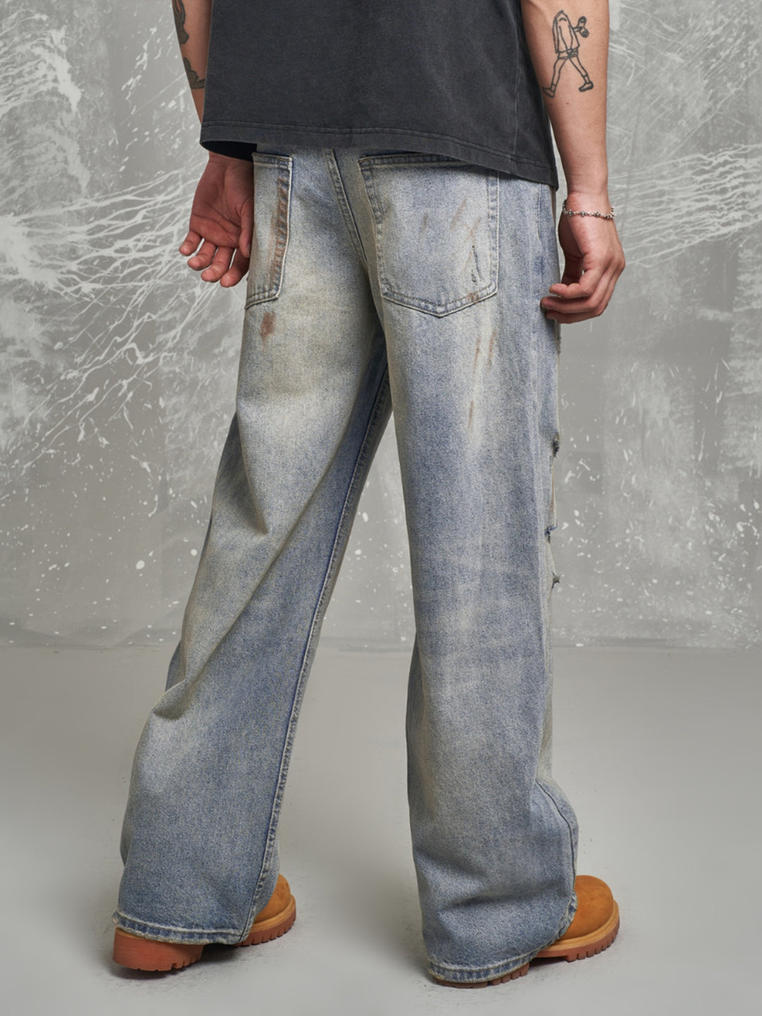 F3F Select Hole Design Retro Blue Rust Jeans | Face 3 Face