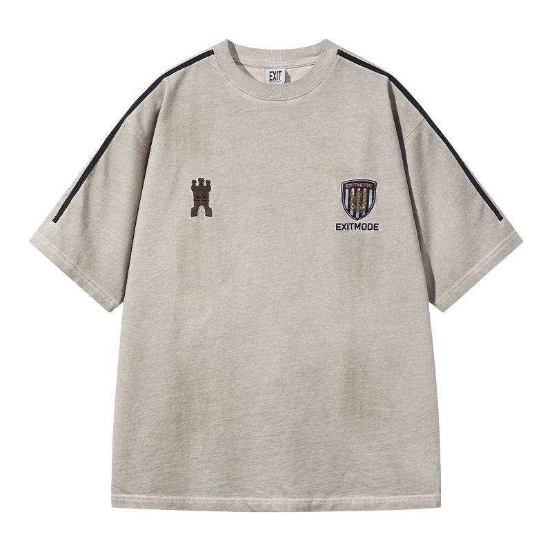 BLIND NO PLAN Distressed Washed Sports Badge Tee | Face 3 Face