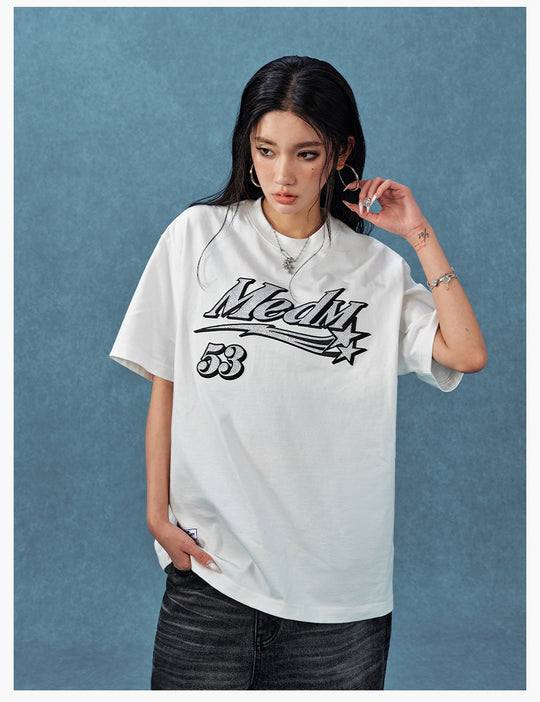 MEDM Rhinestone Star Logo Graphic Tee | Face 3 Face