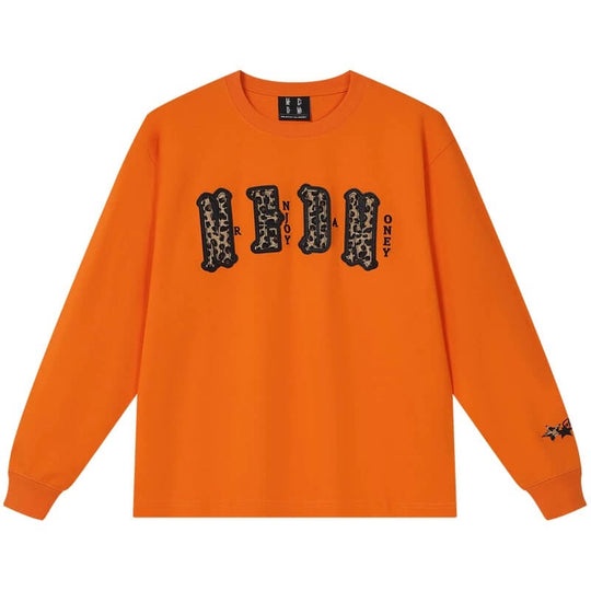 MEDM Leopard Print Logo Patch Long Sleeve Tee | Face 3 Face