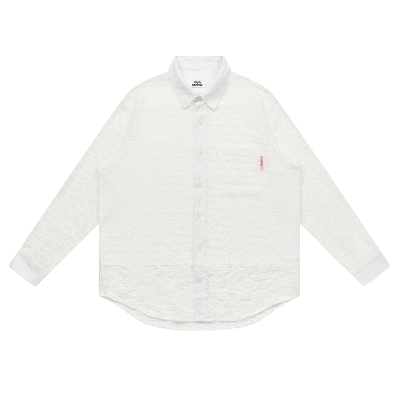 EMPTY REFERENCE Lace Patchwork Long Sleeve Shirt | Face 3 Face