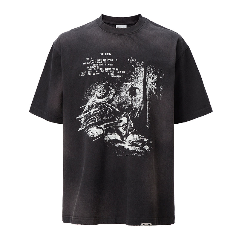 F2CE Retro Printed Washed Gradient Tee | Face 3 Face