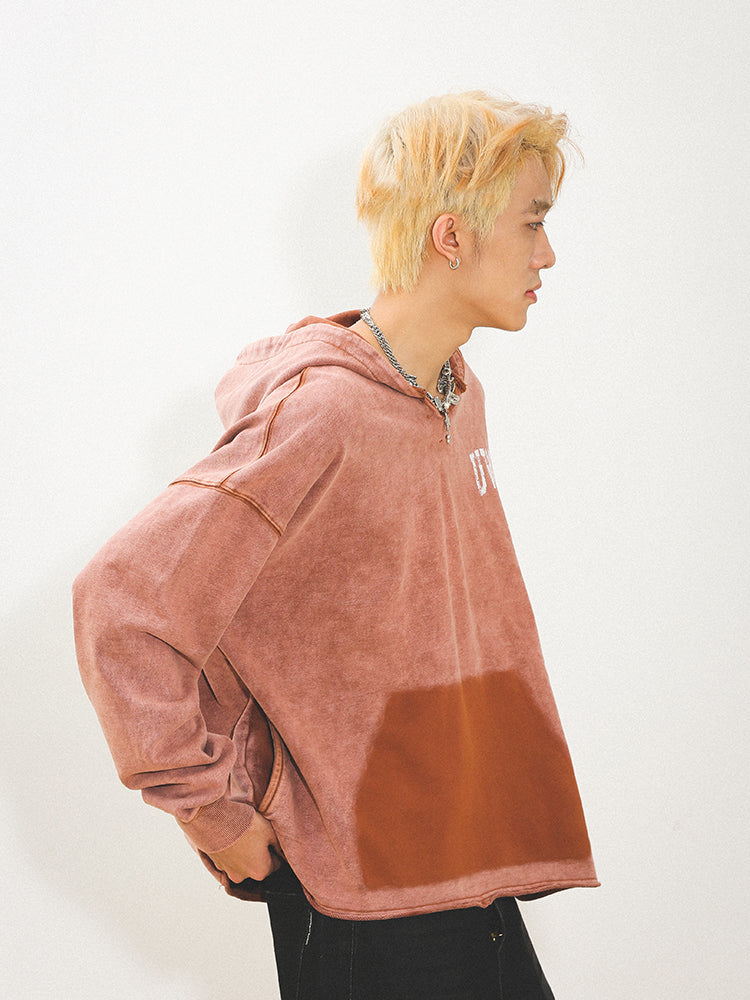 UNTILWERICH Heavy Washed Destruction Vintage Hoodie | Face 3 Face