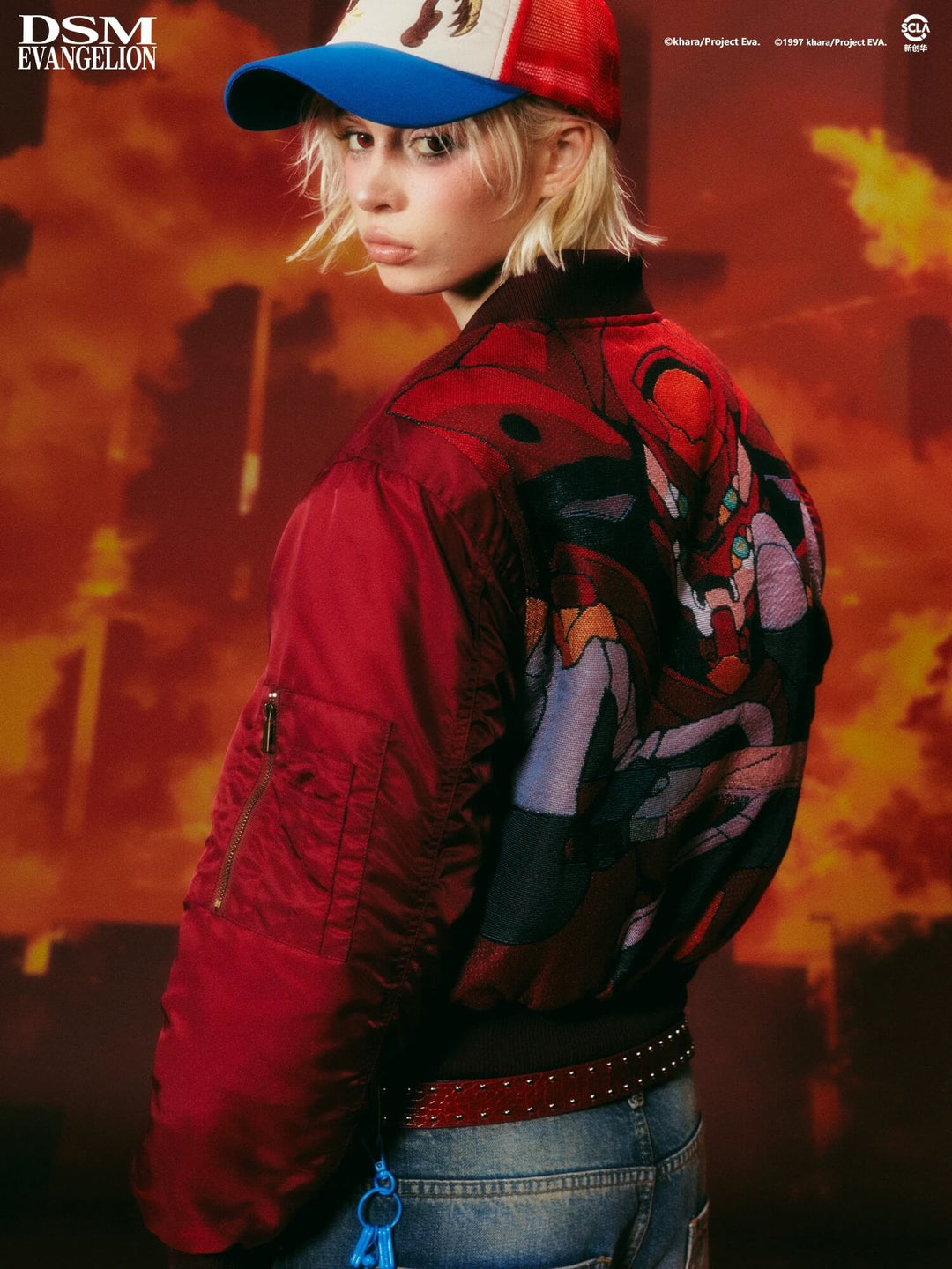 DSM x EVA Unit-02 Jacquard MA-1 Bomber Jacket | Face 3 Face