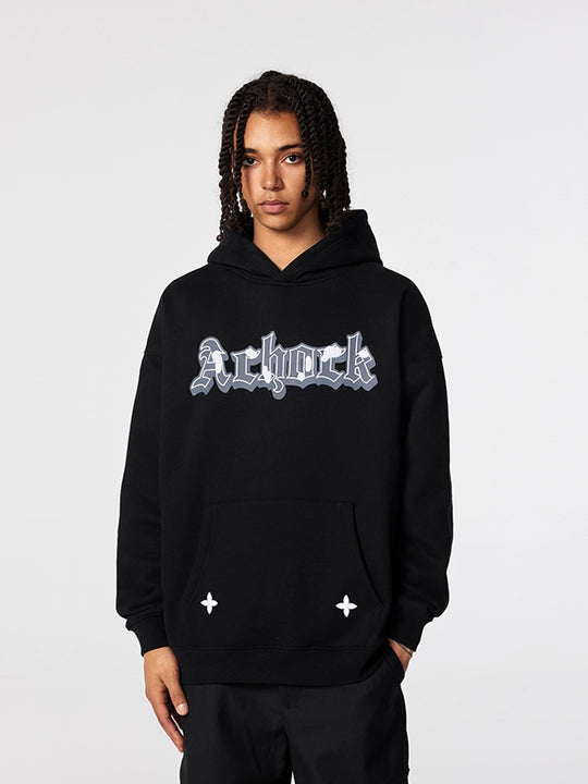 Achock Printed Logo Embroidery Hoodie | Face 3 Face
