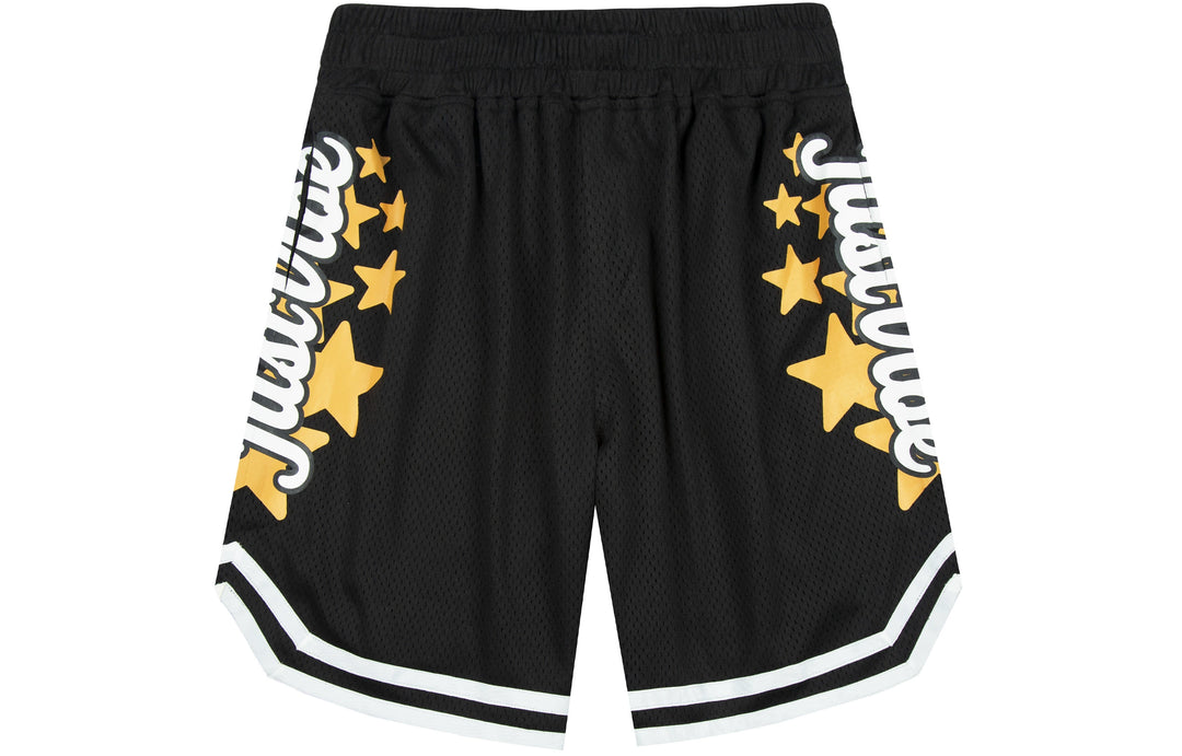 JUST VIBE Star Logo Print Mesh Basketball Shorts | Face 3 Face