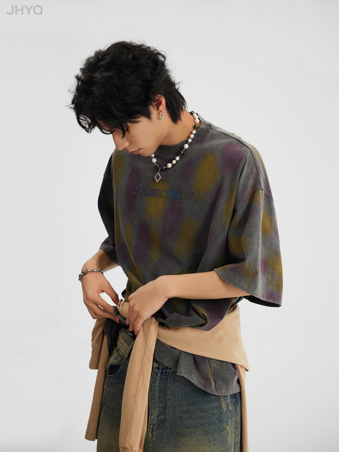 JHYQ Washed Old Worn Polka Dot Dye Tee