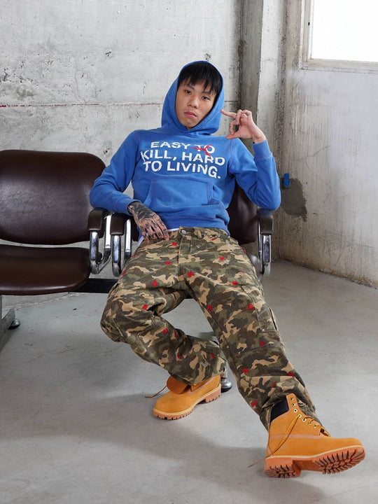 TGFCLUB Easy To Kill Hard To Living Print Slim Fit Hoodie | Face 3 Face