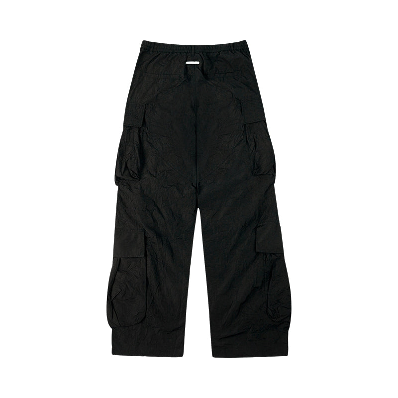Labt Crinkle Texture Multi Pocket Nylon Cargo Pants | Face 3 Face