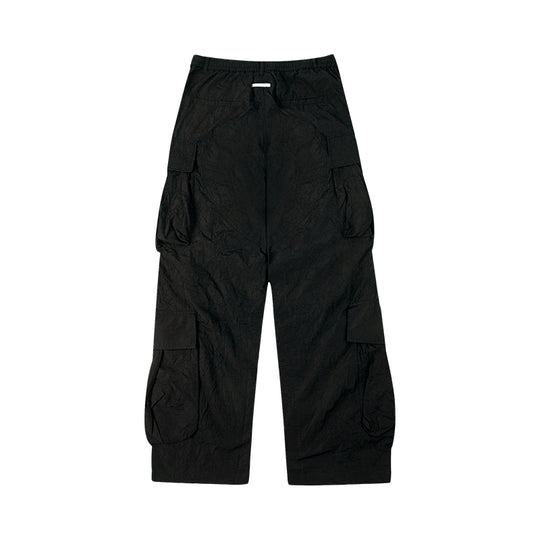 Labt Crinkle Texture Multi Pocket Nylon Cargo Pants | Face 3 Face