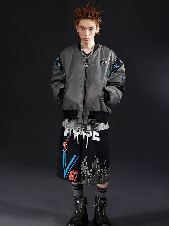 VENTUREK Star Shoulder Zipper MA-1 Bomber Jacket | Face 3 Face