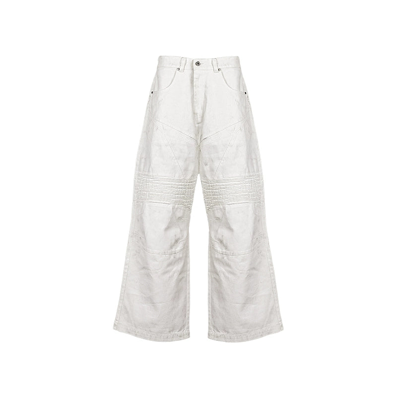 UNDERWATER White Waxed Biker Wide Leg Bootcut Jeans | Face 3 Face
