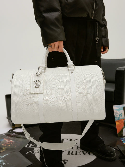 Small Town Kid Snake Pattern Leather Weekender Bag | Face 3 Face