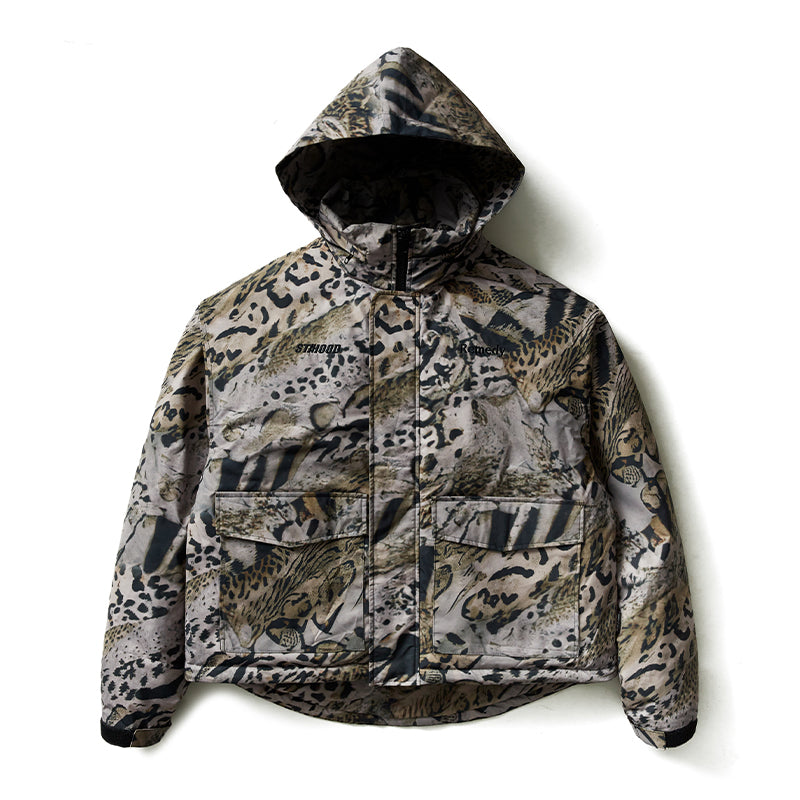 Remedy x STA STARMD SR Logo Leopard Print Hooded Mountain Jacket | Face 3 Face