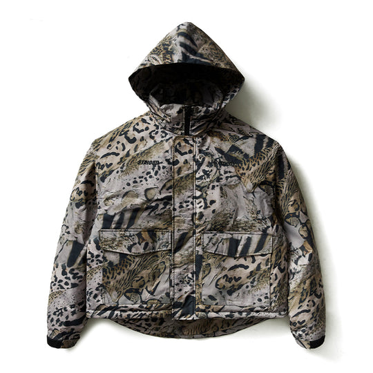Remedy x STA STARMD SR Logo Leopard Print Hooded Mountain Jacket | Face 3 Face