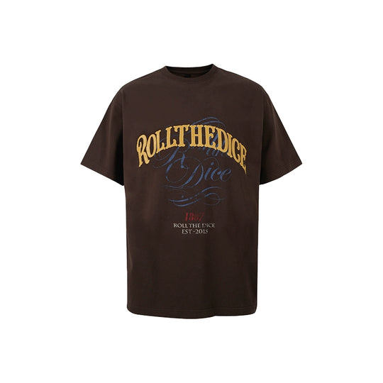 1807 ROLLTHEDICE Patch Embroidered Printed Aged Tee | Face 3 Face