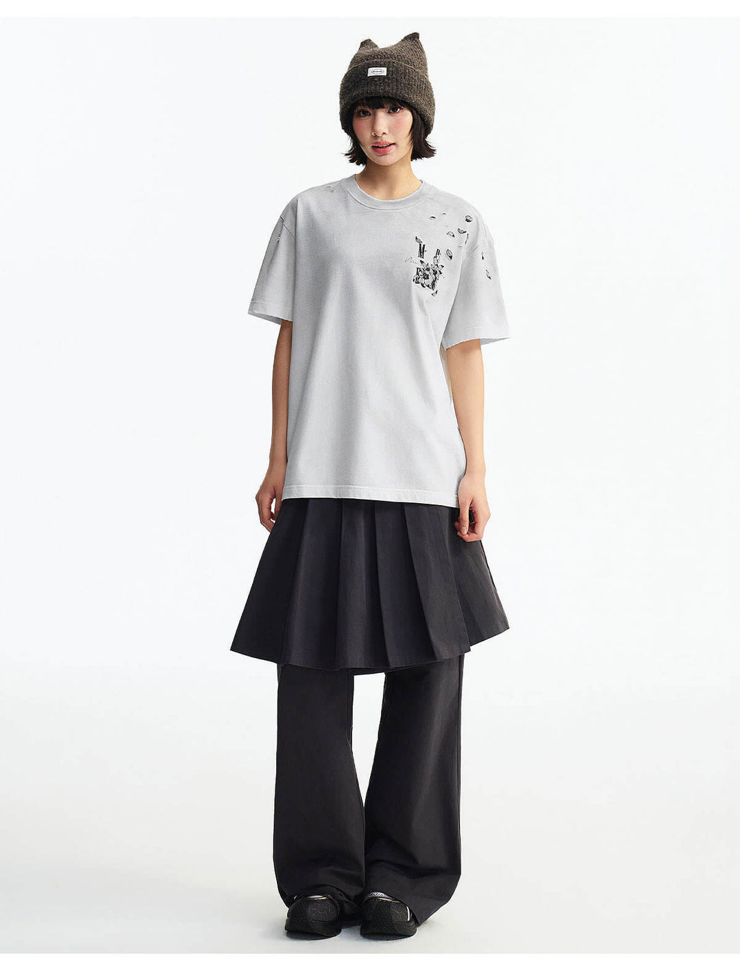 MEDM Washed Distressed Lily Logo Short Sleeve Tee | Face 3 Face