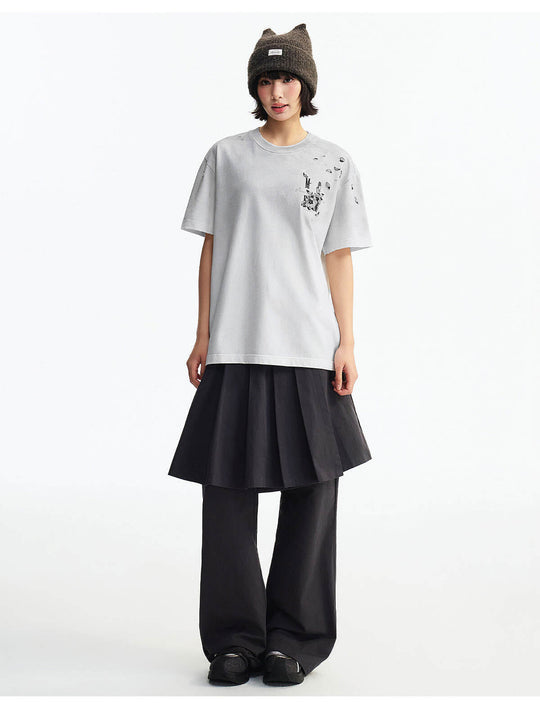 MEDM Washed Distressed Lily Logo Short Sleeve Tee | Face 3 Face