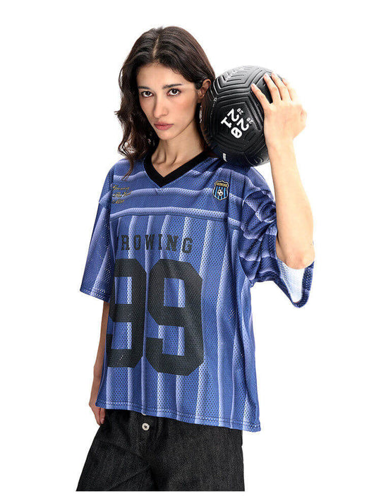 F3F Select Striped Mesh V Neck Short Sleeve Soccer Jersey | Face 3 Face