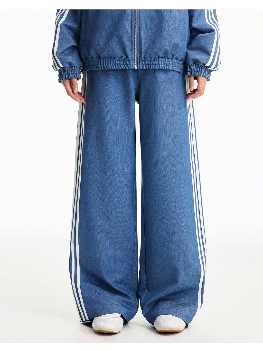 MEDM Stripe Line Denim Sport Pants | Face 3 Face
