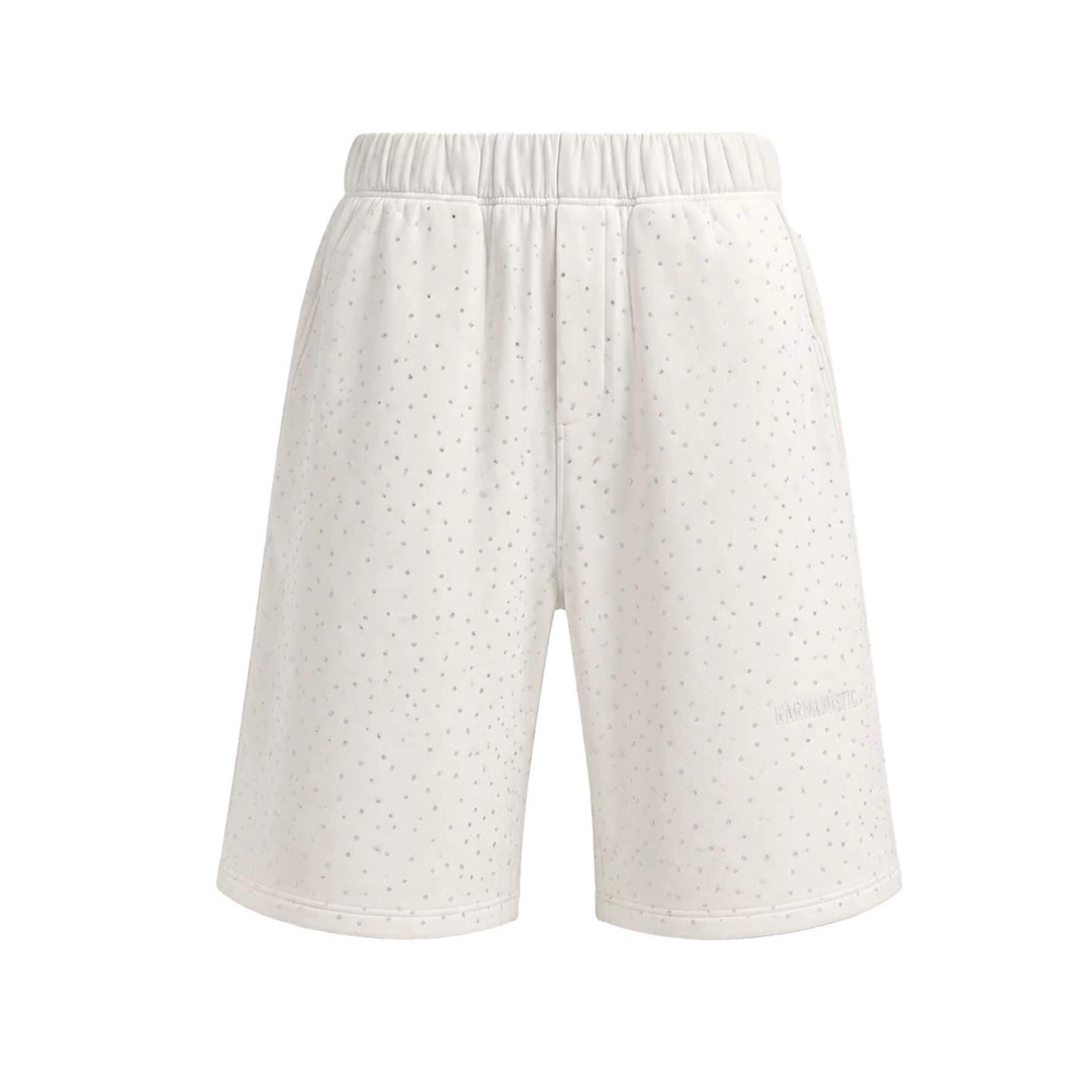 KARMANISTIC All Over Rhinestone Baggy Sweat Shorts | Face 3 Face