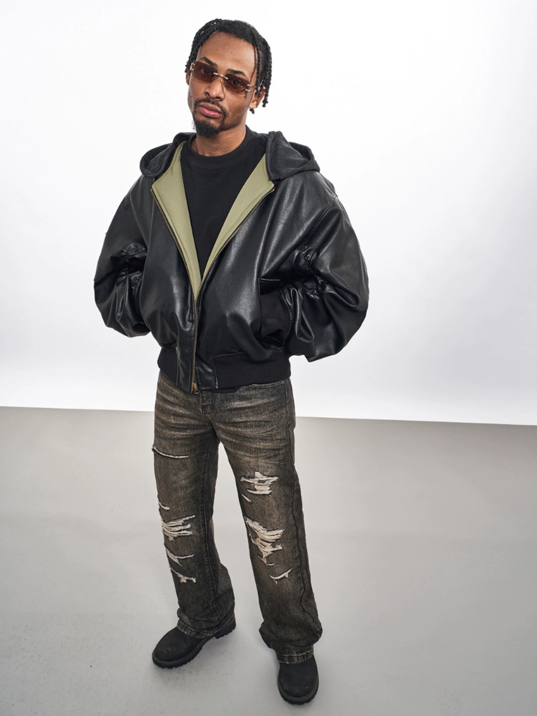 F3F Select Washed Black Gray Multi Hole Jeans | Face 3 Face