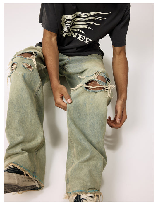 Remedy Washed Ripped Loose Jeans | Face 3 Face