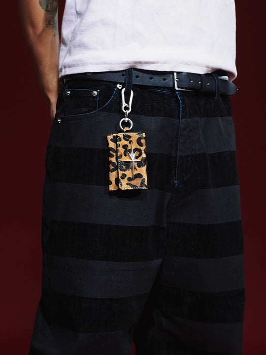 Remedy Metal Studded Keychain Coin Card Leather Wallet | Face 3 Face