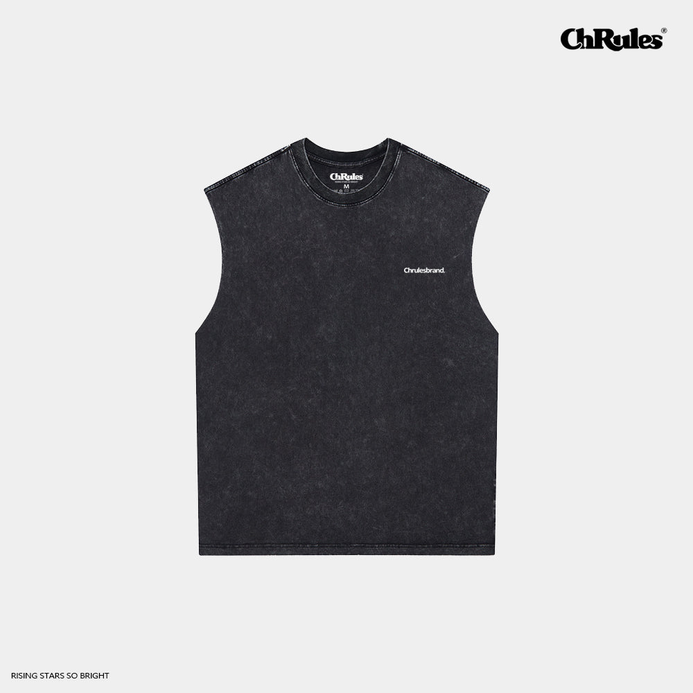 Cashrules / CHRULES Washed Vintage Logo Sleeveless Tee | Face 3 Face