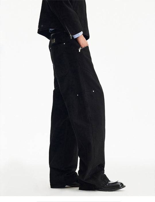 MEDM Structured Zip Pocket Work Pants | Face 3 Face
