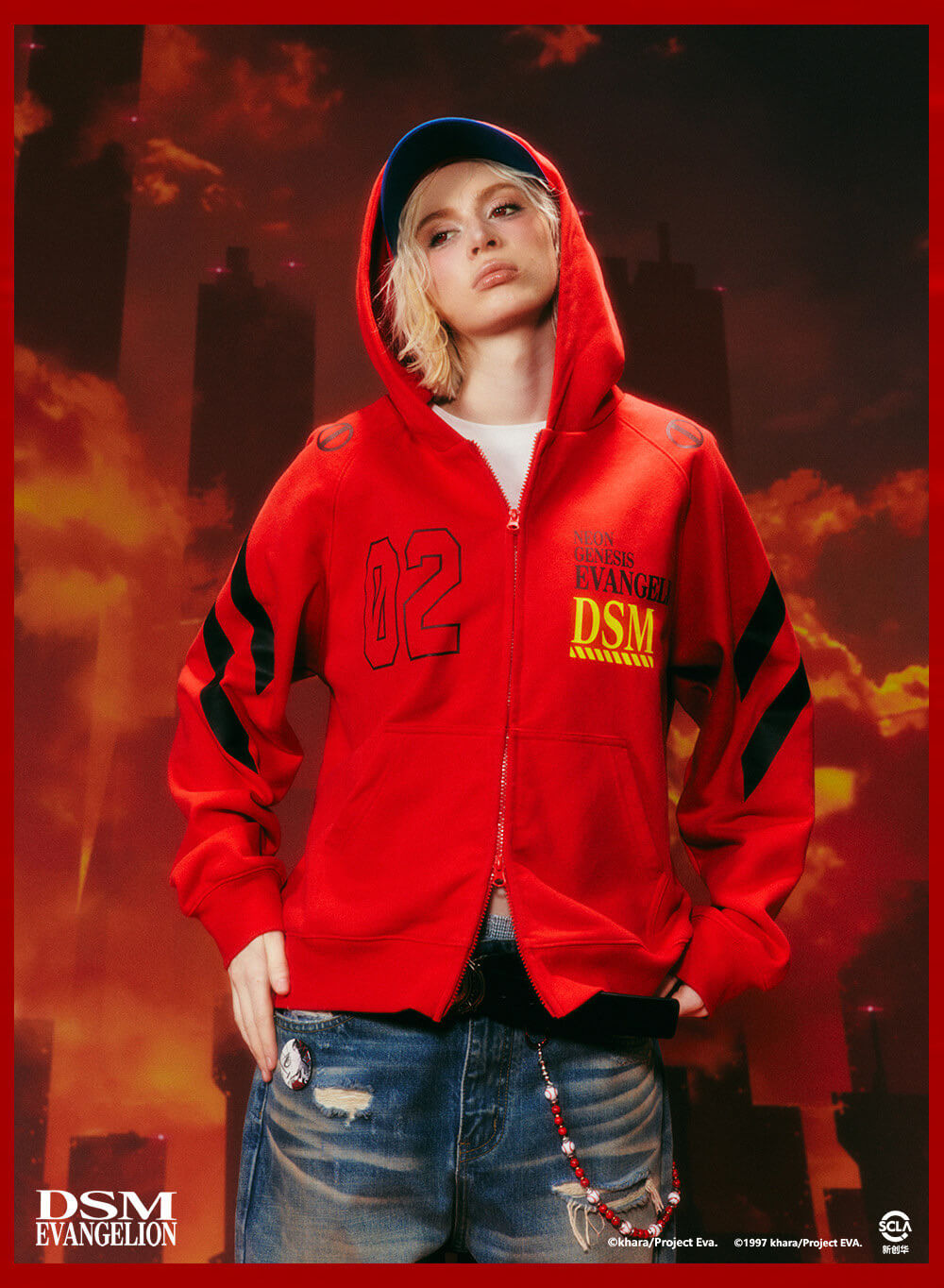 DSM x EVA Plugsuit Inspired Zip Up Hoodie | Face 3 Face
