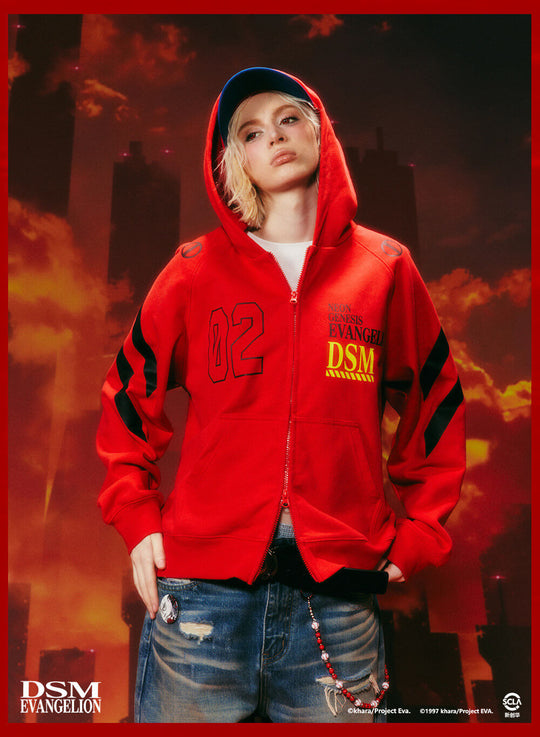 DSM x EVA Plugsuit Inspired Zip Up Hoodie | Face 3 Face