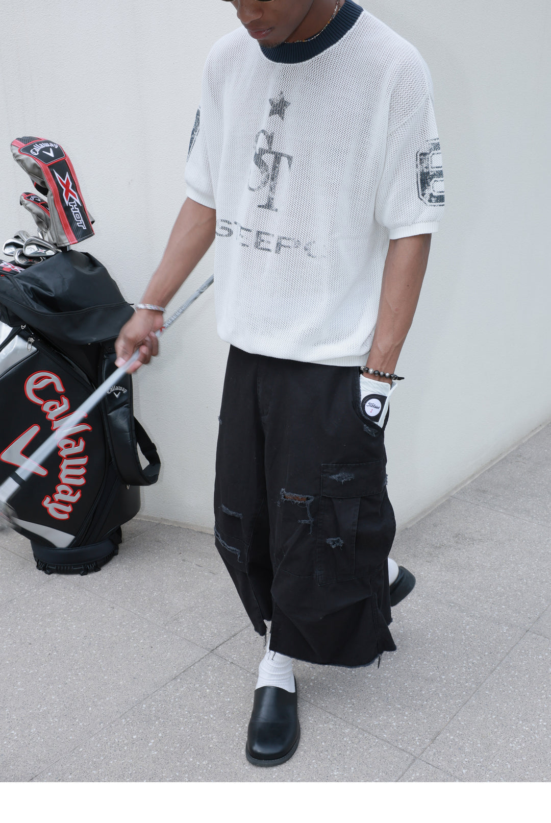 STEEPC Faded Print Mesh Knit Tee | Face 3 Face