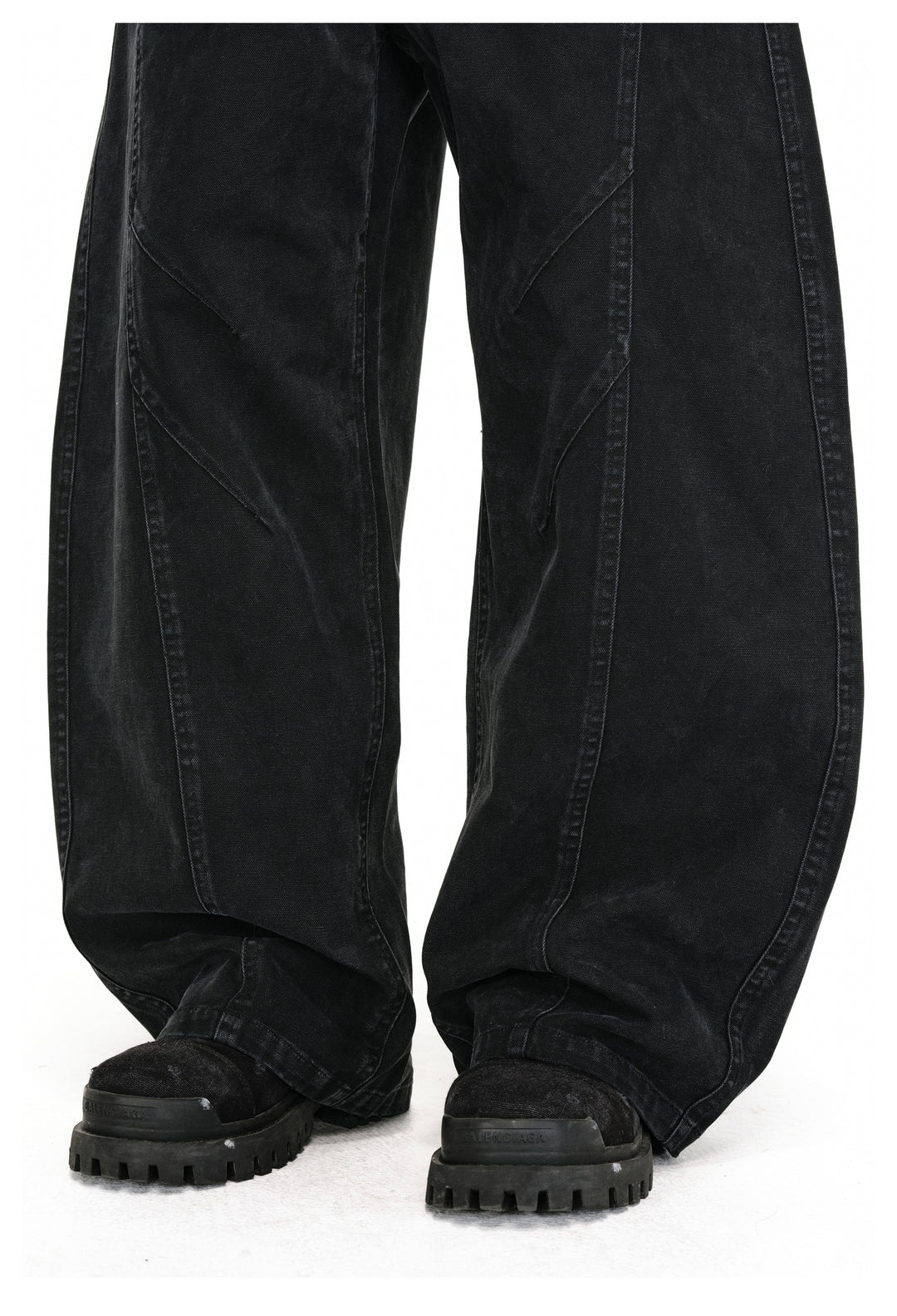 ANTIDOTE Deconstructed Washed Balloon Work Pants | Face 3 Face