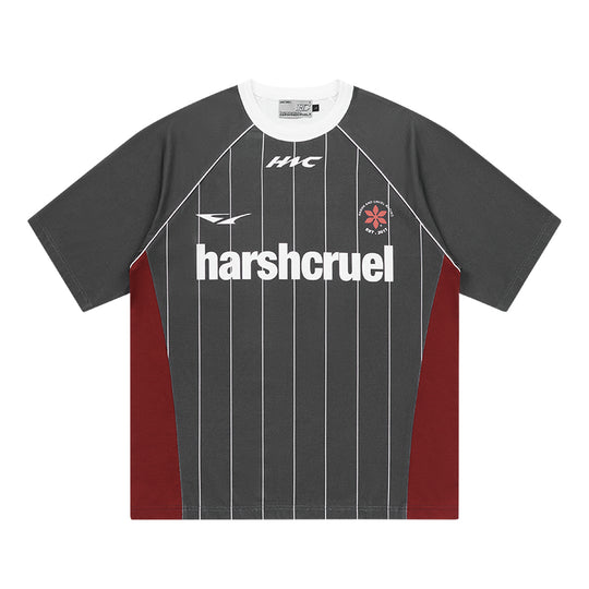 Harsh and Cruel Vintage Striped Patchwork Soccer Jersey Tee | Face 3 Face