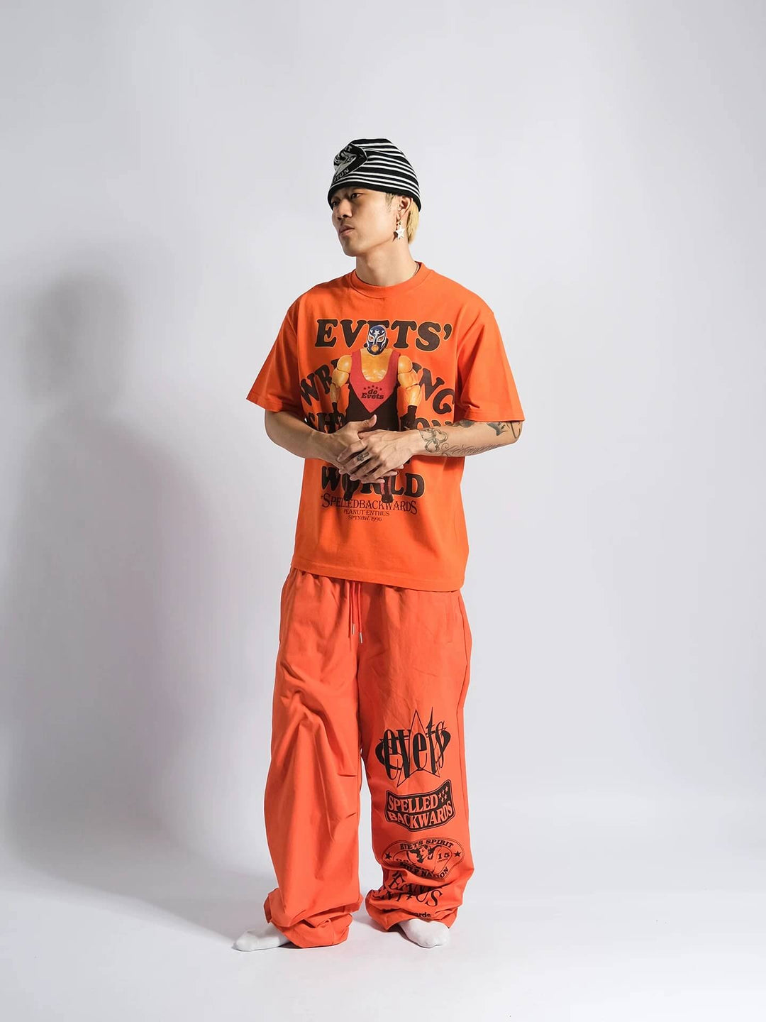 EVETS World Wrestler Graphic Print Short Sleeve Tee