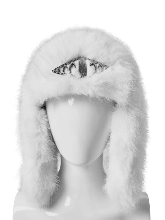 KARMANISTIC Metal Logo Fur Earflap Beanie | Face 3 Face