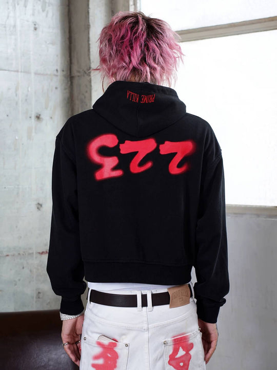 TGFCLUB Prime Killer Graphic Cropped Zip Up Hoodie | Face 3 Face