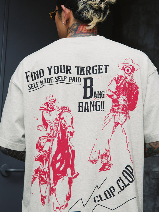 S45 Slogan Flocking Printing Embroidered Logo Tee | Face 3 Face