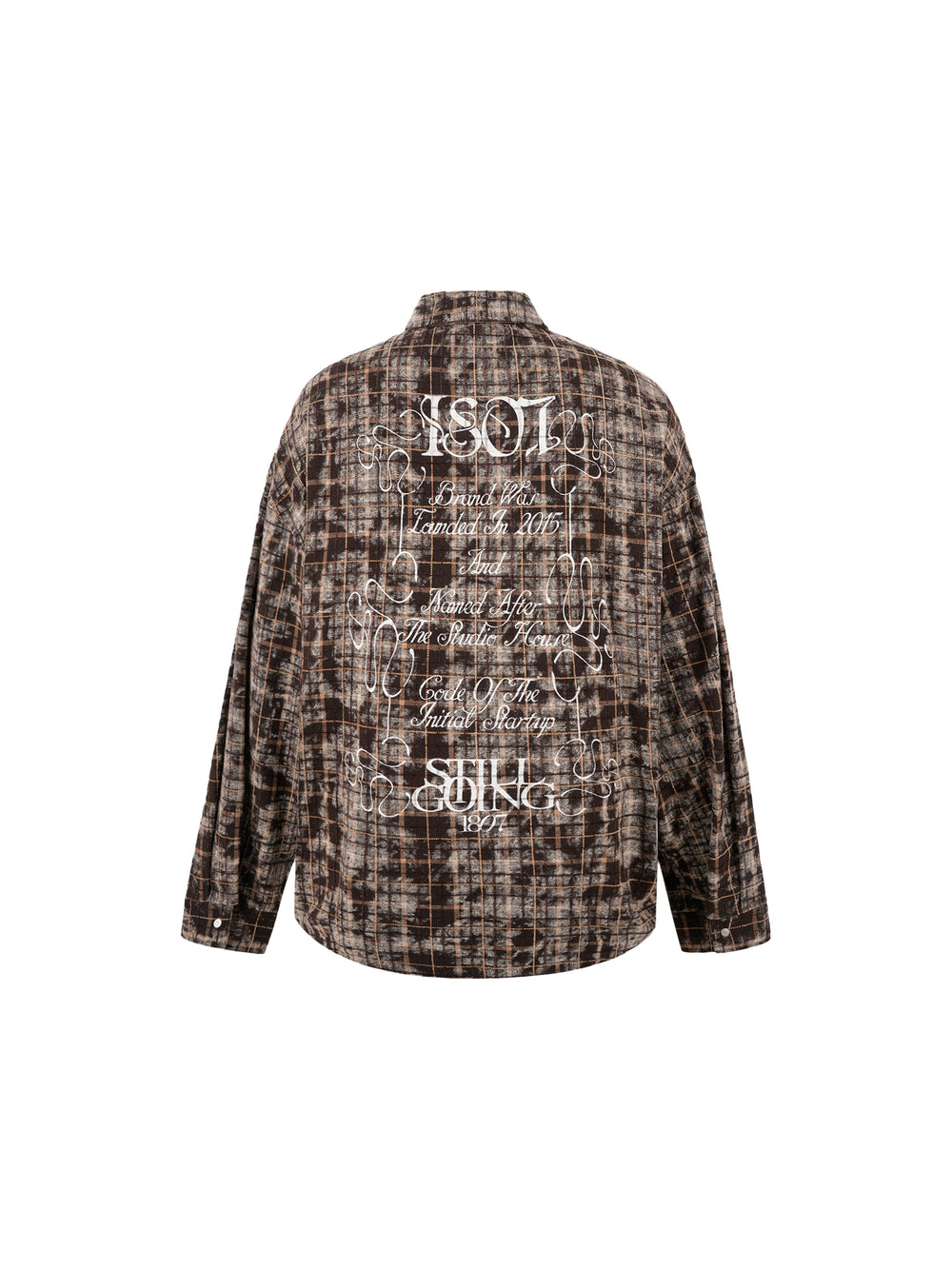 1807 Tie Dye Plaid Long Sleeve Shirt | Face 3 Face