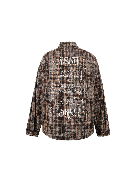 1807 Tie Dye Plaid Long Sleeve Shirt | Face 3 Face