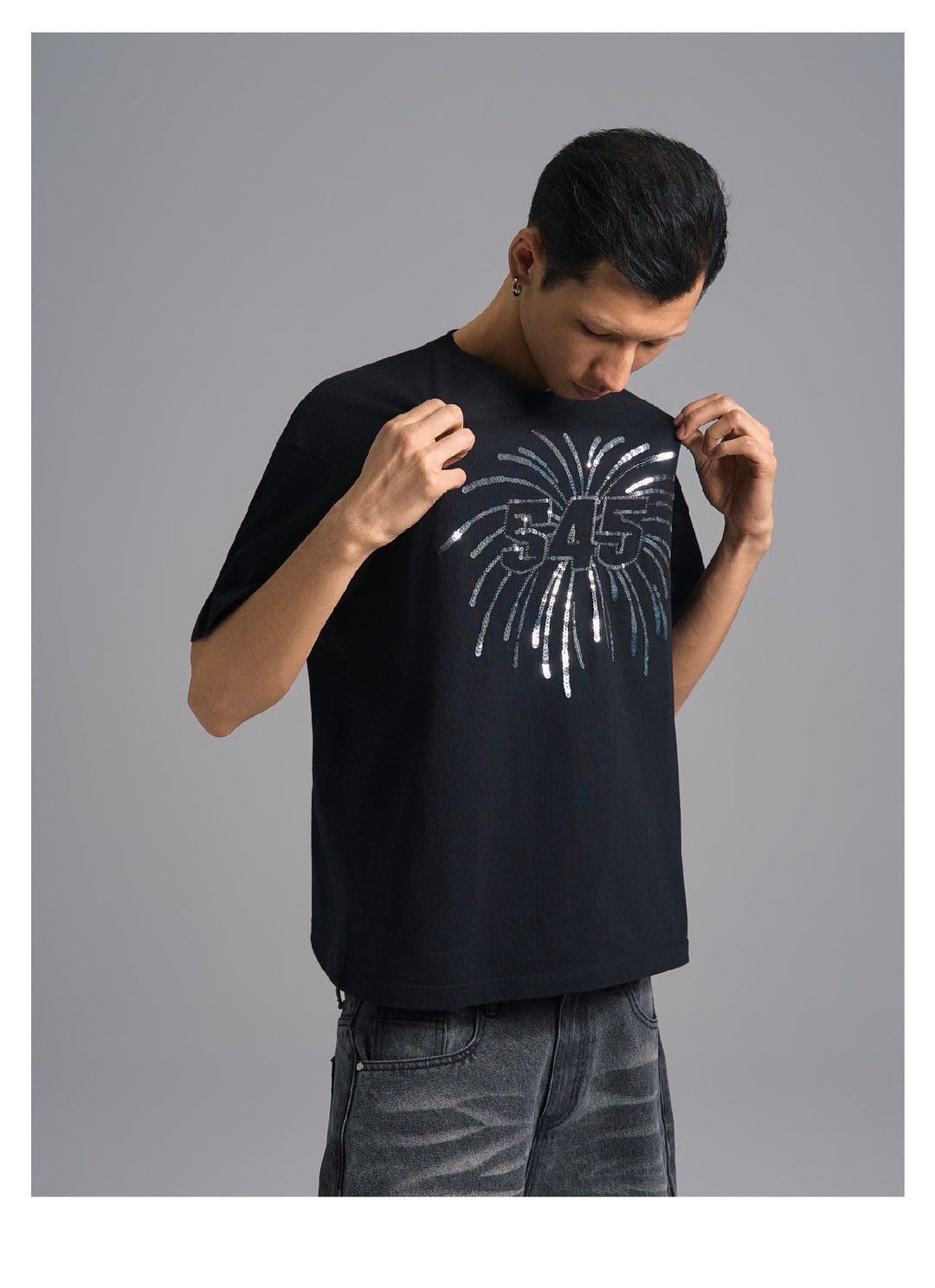 S45 Sequin Fireworks Logo Tee | Face 3 Face